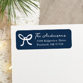 grillige met de hand getekende boog marine retoura etiket