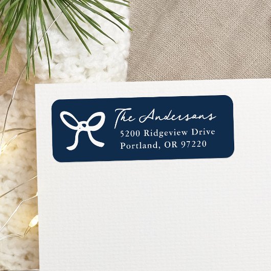 grillige met de hand getekende boog marine retoura etiket