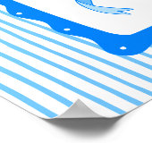 Grillige met de hand getekende coquette blauwe str poster (Hoek)