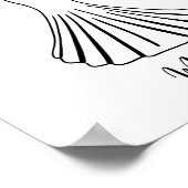 Grillige met de hand getekende Franse trouwjurk ku Poster (Hoek)