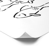 Grillige met de hand getekende mediterrene viskuns poster (Hoek)