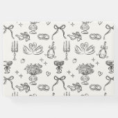 Grillige, met de hand getekende trouw  gastenboek (Achterkant)