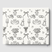 Grillige, met de hand getekende trouw  gastenboek (Achterkant)