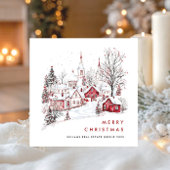 grillige minimalistische country Christmas Corpora Feestdagenkaart