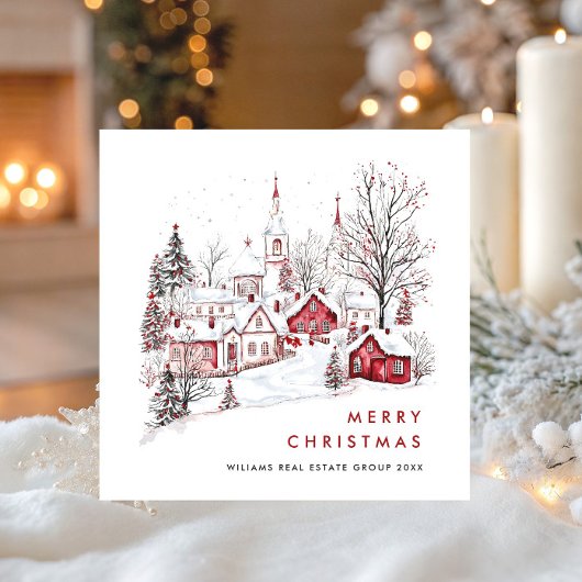 grillige minimalistische country Christmas Corpora Feestdagenkaart