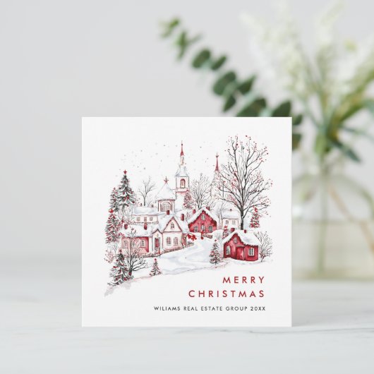 grillige minimalistische country Christmas Corpora Feestdagenkaart (Staand voorkant)