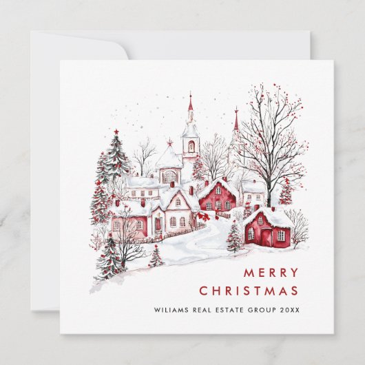 grillige minimalistische country Christmas Corpora Feestdagenkaart (Voorkant)