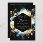 grillige minimalistische hemelse bruiloft save the date (Voorkant / Achterkant)