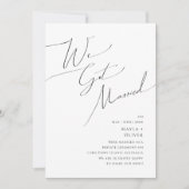 Grillige minimalistische script verloving aankondi kaart (Voorkant)