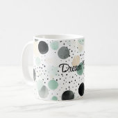 Grillige Mint Zwarte Crème Stippen Koffiemok (Voorkant links)