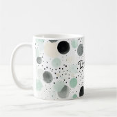Grillige Mint Zwarte Crème Stippen Koffiemok (Links)