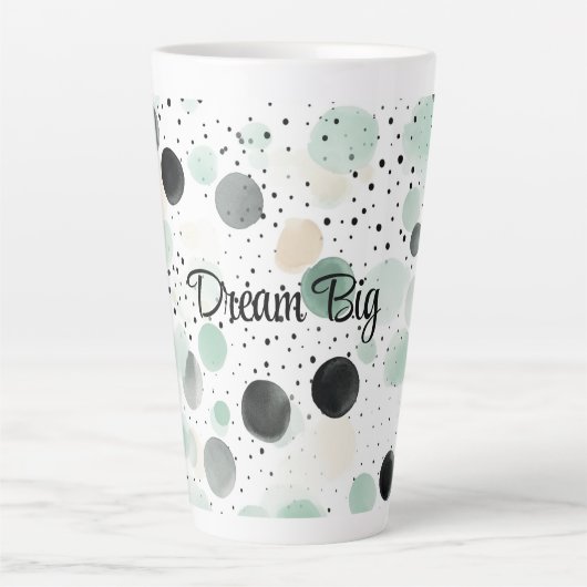 Grillige Mint Zwarte Crème Stippen Latte Mok (Voorkant)
