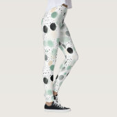 Grillige Mint Zwarte Crème Stippen Leggings (Rechts)