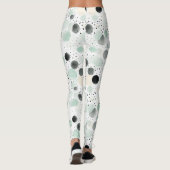 Grillige Mint Zwarte Crème Stippen Leggings (Achterkant)