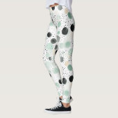 Grillige Mint Zwarte Crème Stippen Leggings (Links)