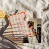 Grillige moderne roze & rode trouwkaart 'save the kaart