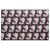 Grillige moderne zwarte roze flamingo patroon stof (Fat Quarter)