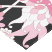 Grillige moderne zwarte roze flamingo tafelkleed (Gekanteld)