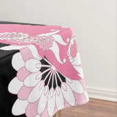 Grillige moderne zwarte roze flamingo tafelkleed (Voorbeeld)