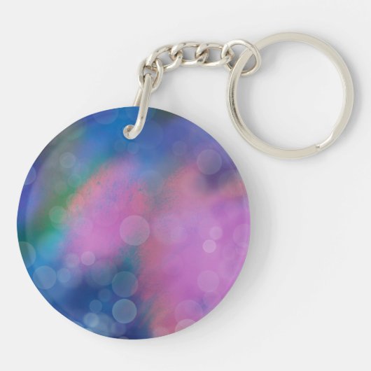 grillige Moederdag bloemenvogels Sleutelhanger (Achterkant)