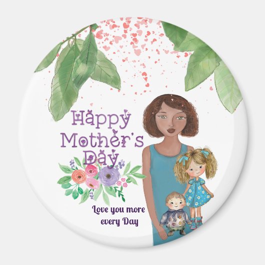 grillige Moederdag-Kinderen Magneet (Voorkant)