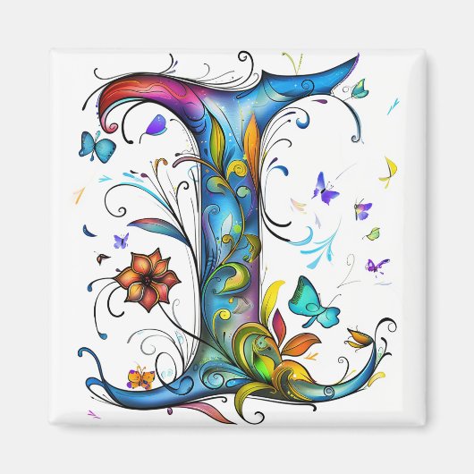 Grillige monogram I Magneet (Voorkant)