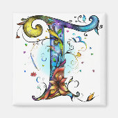 Grillige Monogram T Magneet (Voorkant)