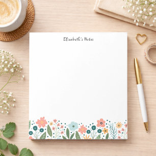 Grillige Mooie Retro Bloemen Wilde Bloem Florale Notitieblok