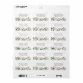 Grillige Moppige Retro Bloemen Retouradres Etiket (Full Sheet)