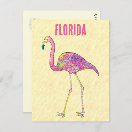 Grillige Mozaïek Flamingo Ontwerp Briefkaart (Voorkant / Achterkant)