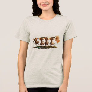 Grillige muizen die narcissenlijn kunst dragen Tri-Blend shirt