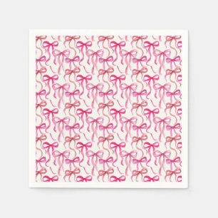 Grillige Multi Roze Waterverf Lint Boog Strooiing Servet