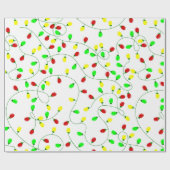 grillige naadloze kerstboomlichten cadeaupapier (Vlak)