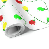 grillige naadloze kerstboomlichten cadeaupapier (Rol Hoek)