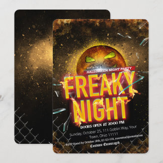 Grillige Nacht Disco Bal Pompoen Halloween Feest Kaart