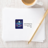 grillige nacht grote maan landschapsadres etiket (Insitu)