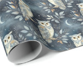 grillige nachtelijke Waterverf uilenpatroon Cadeaupapier (Rol Hoek)