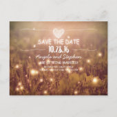 grillige nachtlampjes bewaren de datum briefkaarte aankondigingskaart (Voorkant)