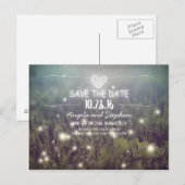 grillige nachtlampjes bewaren de datum briefkaarte aankondigingskaart (Voorkant / Achterkant)