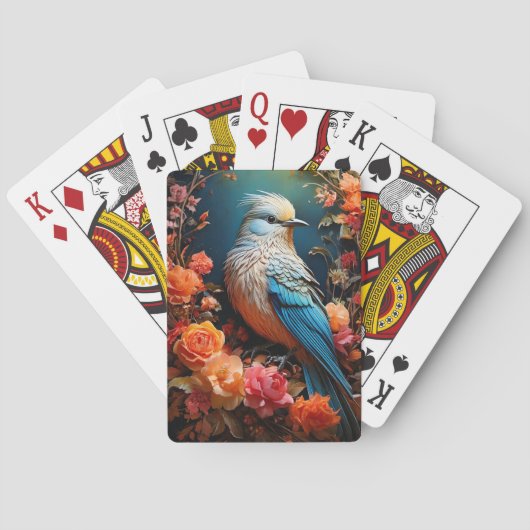 grillige Natuur blue bird Pokerkaarten (Achterkant)
