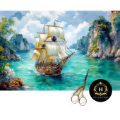 grillige  nautische piratenschip decoupage tissuepapier