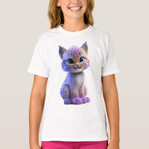 Grillige Neon Pastel Lynx Kitten Kinderen T-shirt