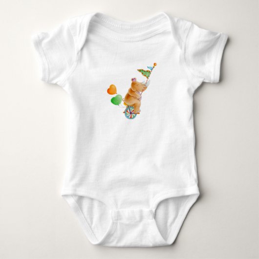 Grillige neushoor dier circus waterverf romper (Voorkant)