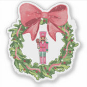 Grillige Notenkraker Kerstkrans Sticker (Voorkant)
