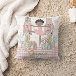 Grillige Notenkraker Pastel Roze Kerstballetter Kussen