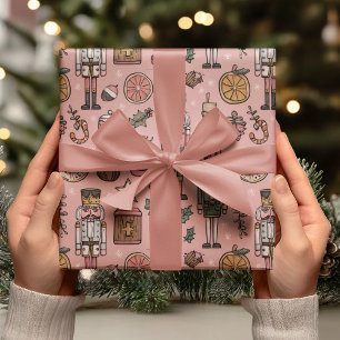 Grillige Notenkraker Roze Cadeaupapier