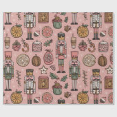 Grillige Notenkraker Roze Cadeaupapier (Vlak)