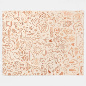 Grillige Nurserieschets Patronen Fleece Deken (Voorkant (Horizontaal))