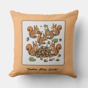 "grillige Nutty Squirrel Activity" Kussen
