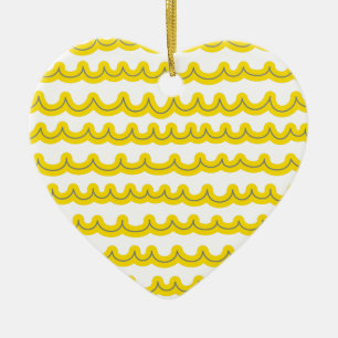 Grillige oceaan golven geel keramisch ornament